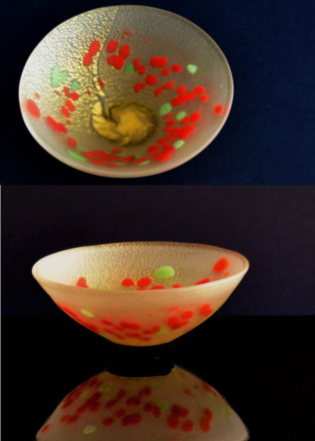 宙吹硝子 茶碗　　小林貢作　茶道具　ガラス茶碗