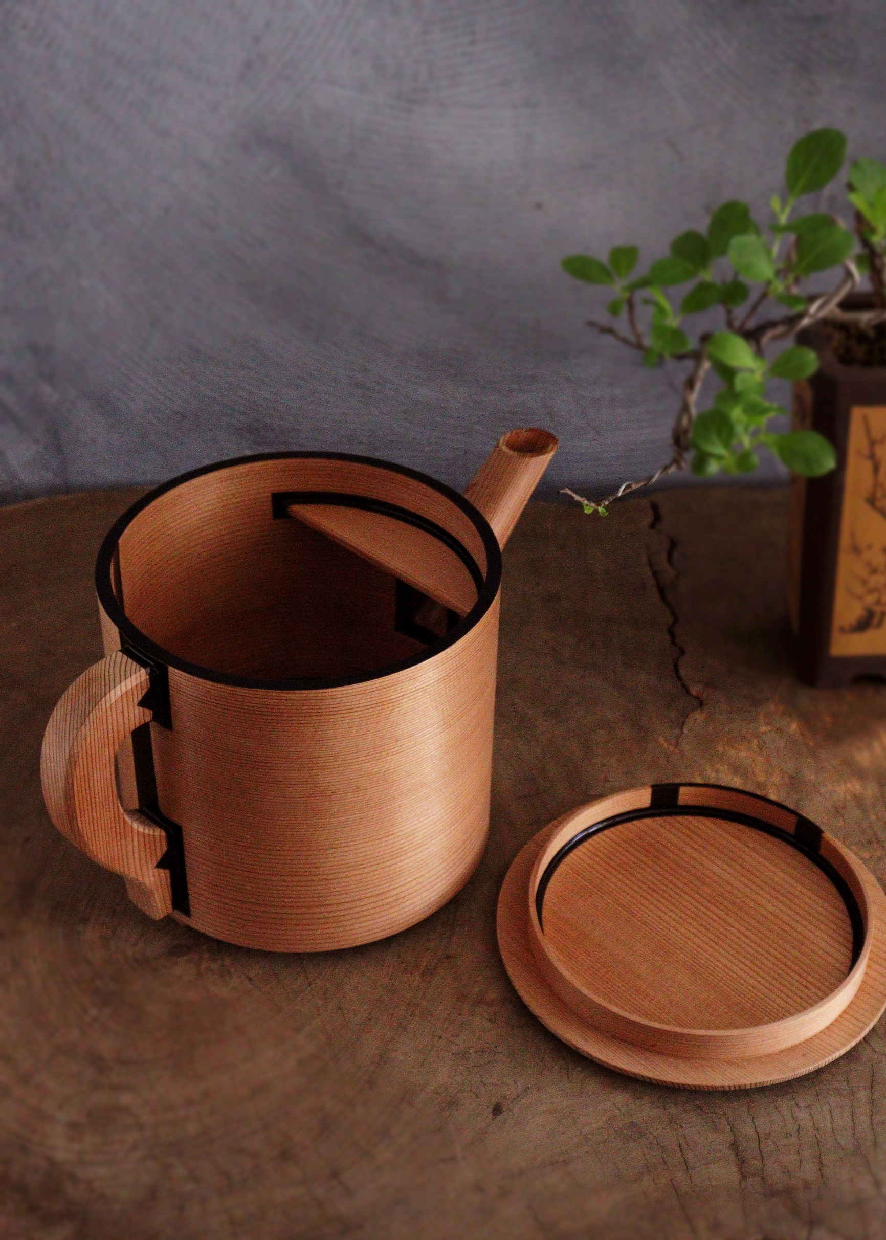 曲げわっぱ　水注　茶道具 Antique Sam's Collection水次 水注 湯桶 曲げわっぱ