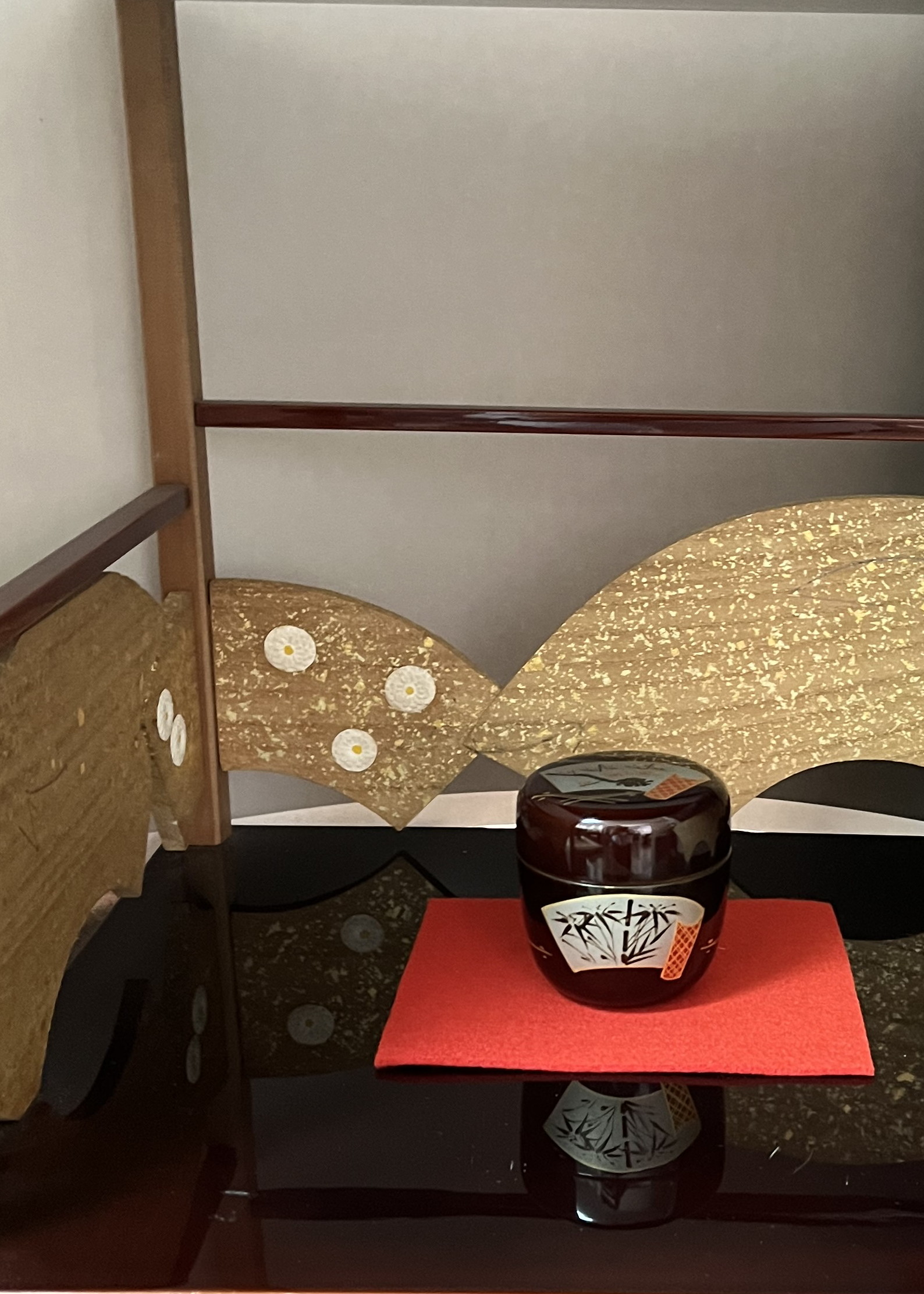 蒔絵師 西條一斉 作 松原 蒔絵 豪華平棗 棗 茶道具 棗 なつめ