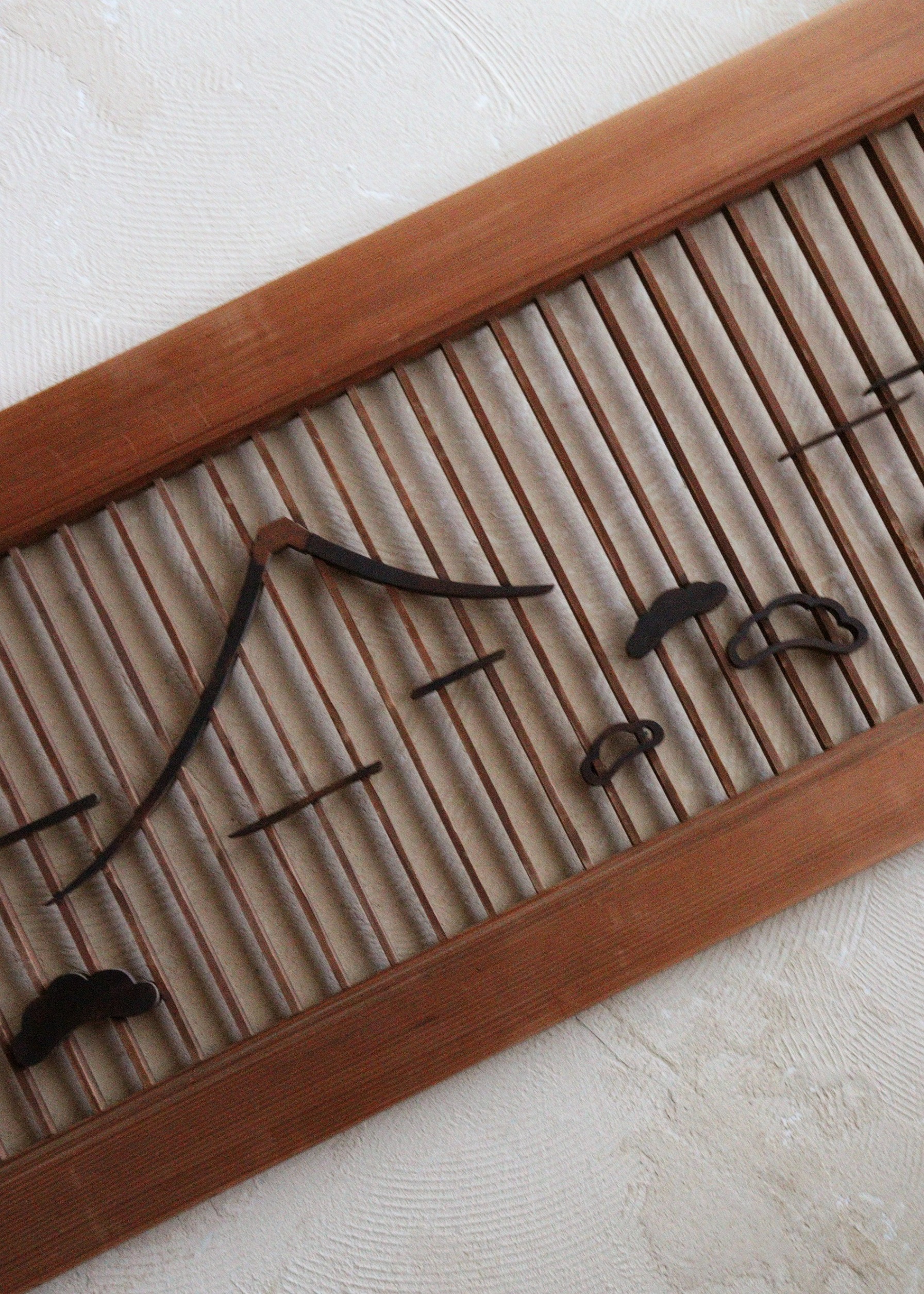 黒柿組子富士図欄間 一枚 建具 壁掛け 結界 民藝 Antique Sam's Collection