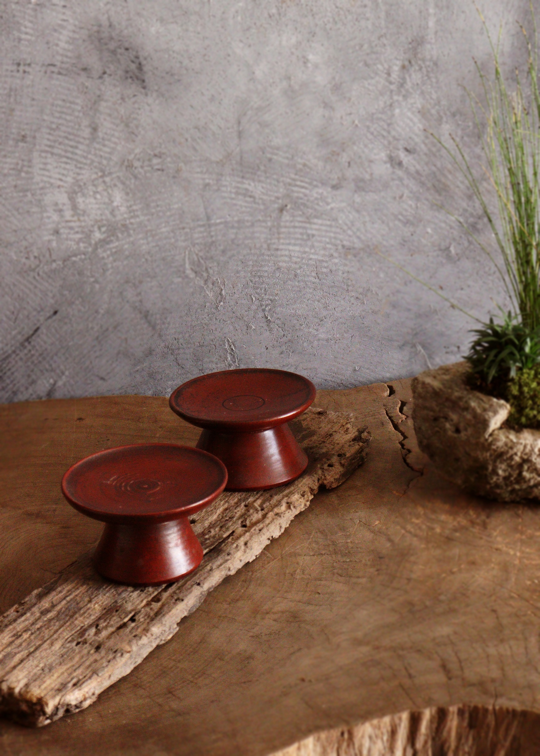 Antique Sam's Collection 李朝 木台 祭器 高坏 菓子皿 大中小三組セット