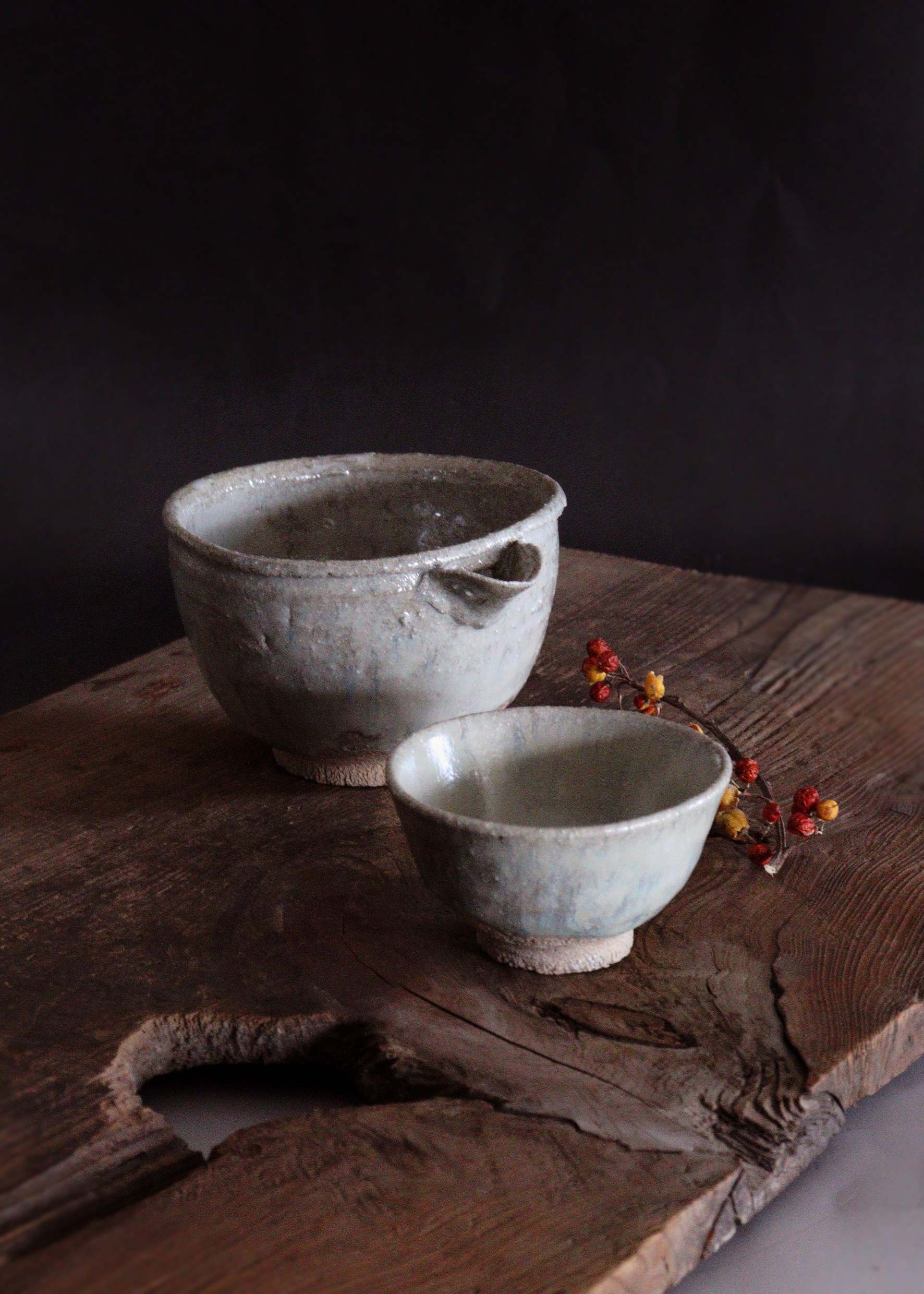 高橋陽 作　斑唐津片口　斑唐津ぐいのみ　酒器セット　片口　ぐいのみ　酒器　酒盃　茶器 共箱