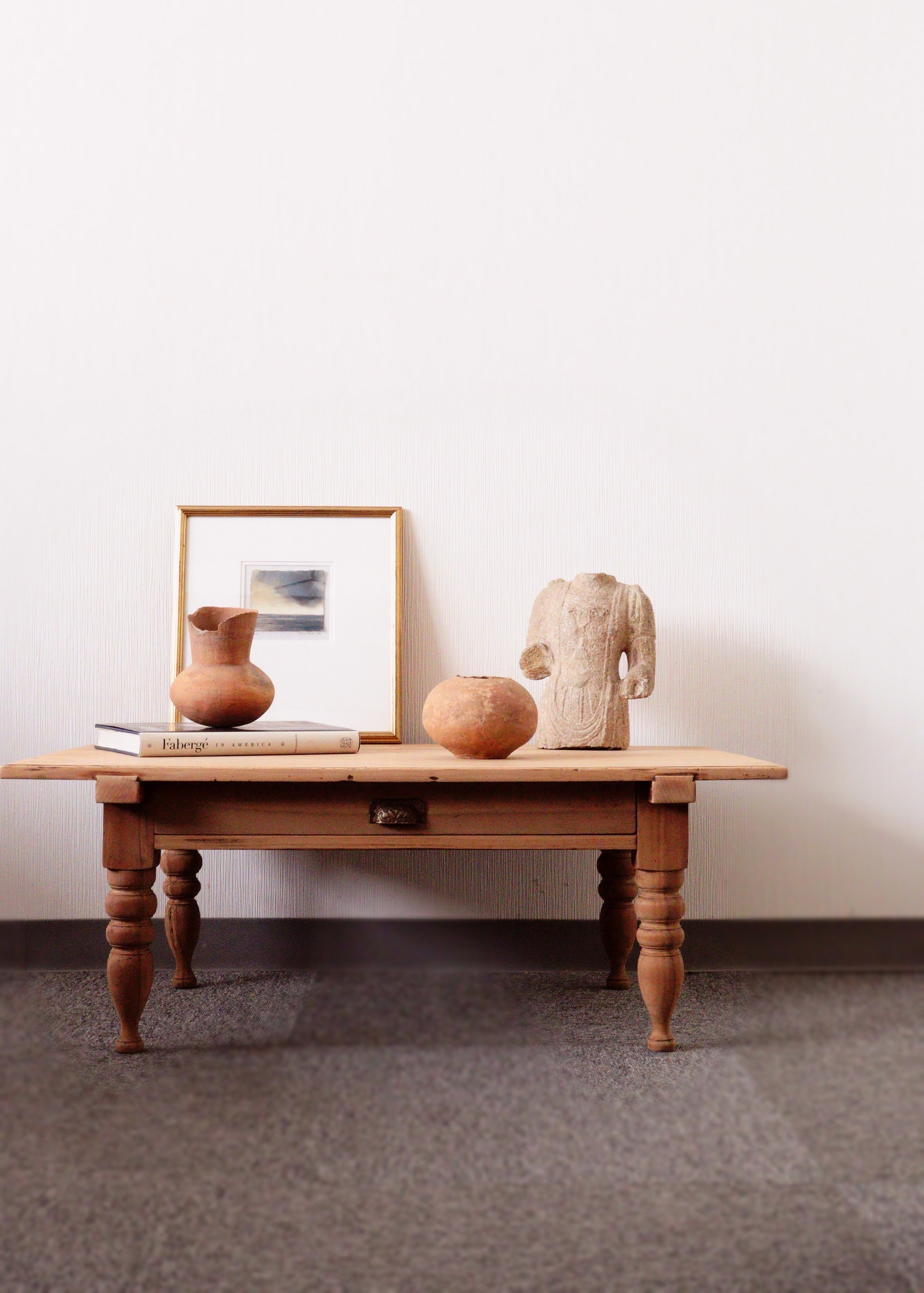 ろくろ脚テーブル　轆轤脚文机　勉強机　古家具　古道具　勉強机　テーブル　送料込み