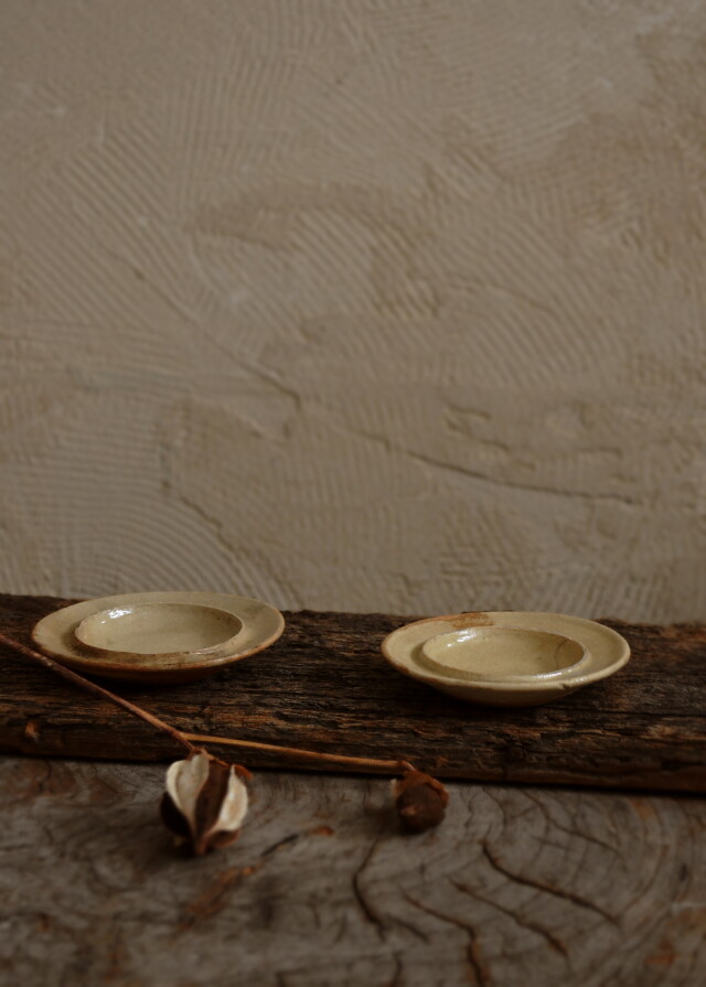 灯火器 油皿 黄瀬戸皿 小皿 灯明皿 たんころひょうそく 古道具 急須