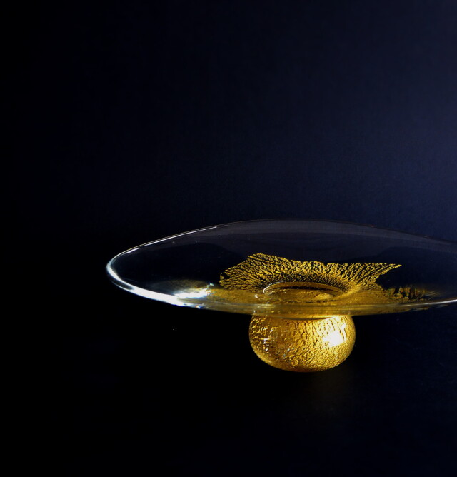 宇吹硝子　コンポート　小林貢作