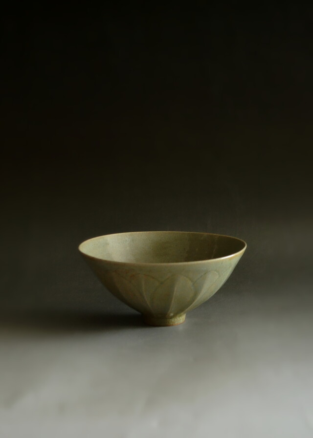 高麗青磁縞花弁鉢　青磁鉢　竜泉窯　南宋　縞花弁鉢　古玩　茶器　