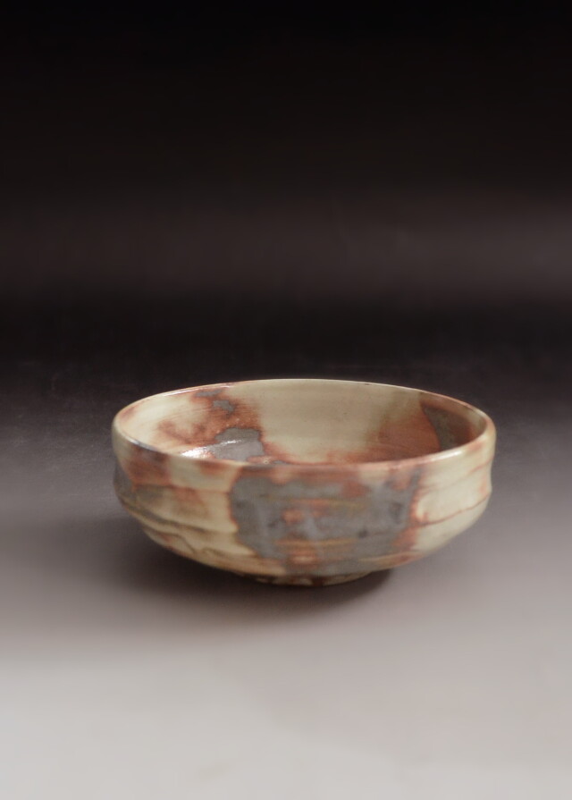 平安京泉作　白釉茶碗　粉引茶碗　平茶碗　茶道具　抹茶碗　白泥茶碗