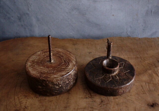 木製挽き臼　ミル　薬研　