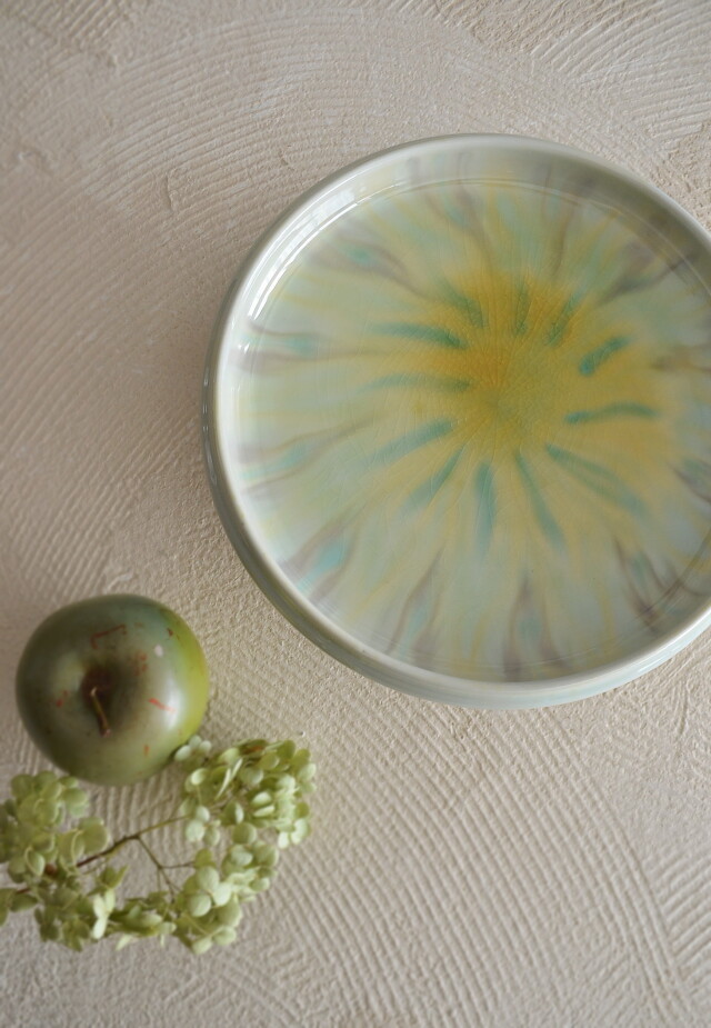 Antique Sam's Collection マーブル模様のコンポート 辻輝子作