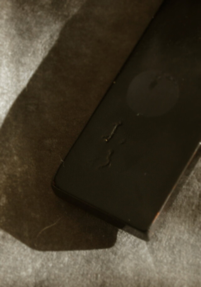 鎌倉彫手鏡　柿紋様　手仕事　民芸