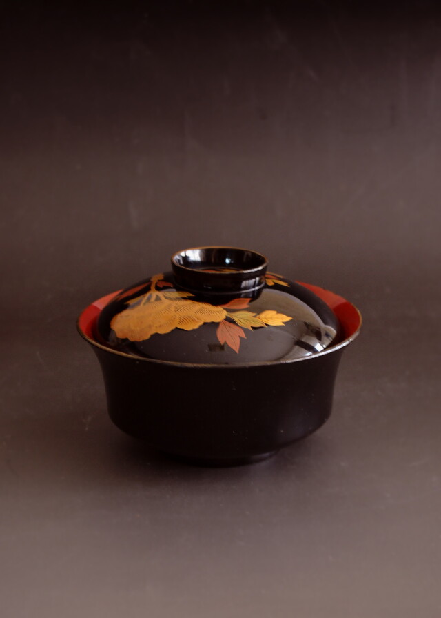 時代蒔絵椀 5客組 牡丹紋様縁起物 Antique Sam's Collection