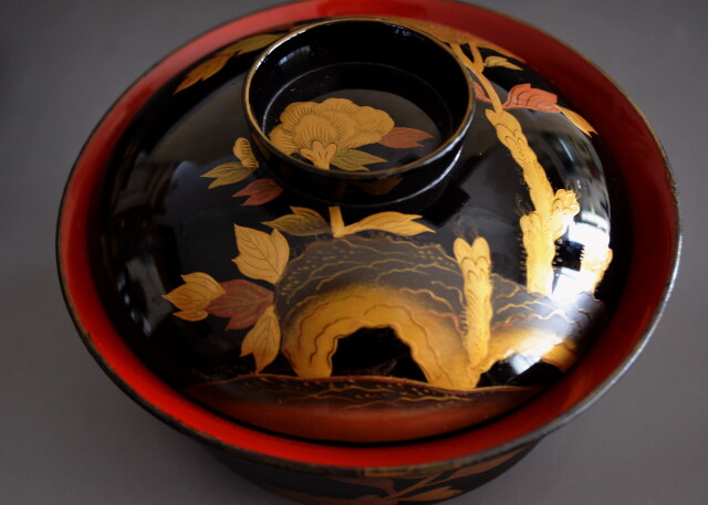 時代蒔絵椀　五客