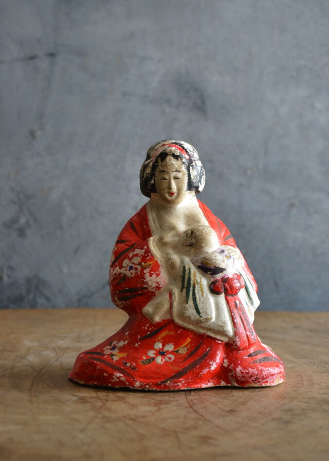 郷土人形 土人形 母子人形 民藝 郷土玩具 花巻土人形 Antique