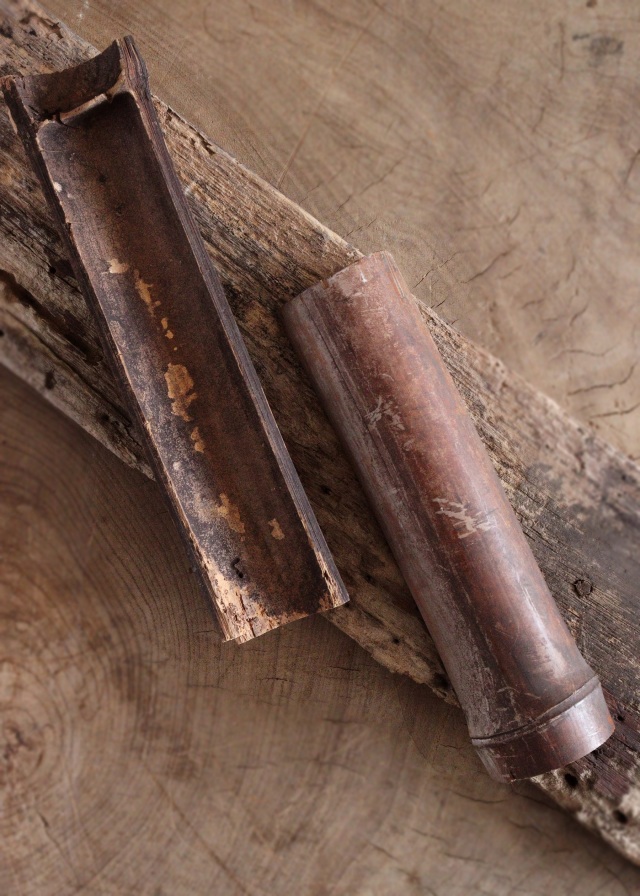 古竹　古木　茶則　煤竹　煎茶　煎茶道具　枯木　古玩　古材
