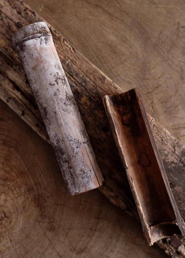 古竹　古木　茶則　煤竹　煎茶　煎茶道具　枯木　古玩　古材