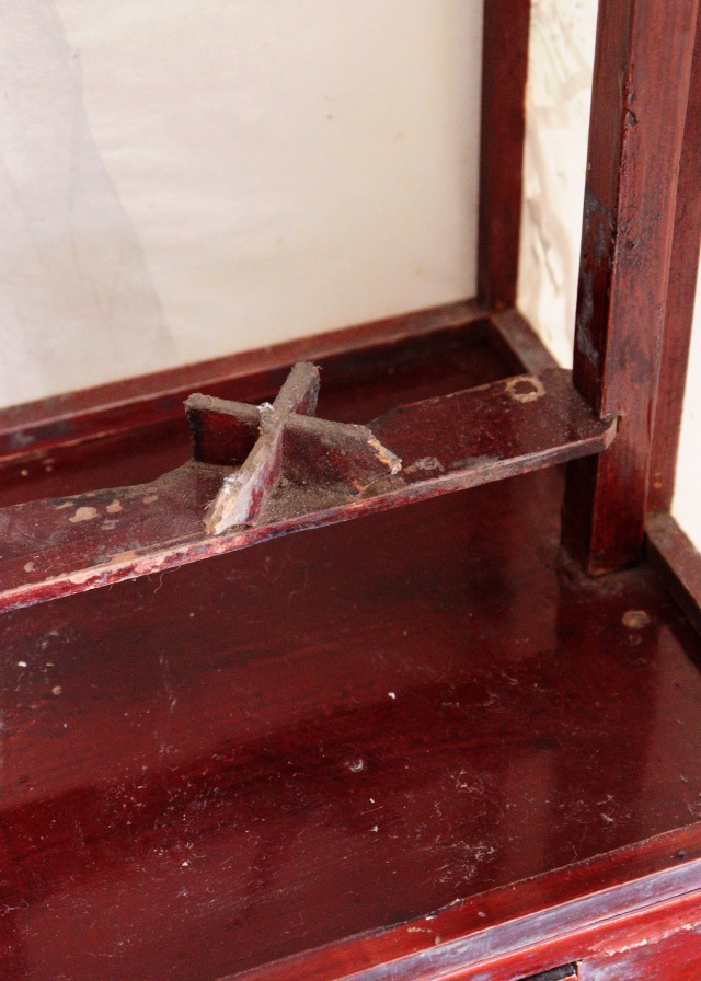 春慶塗二部式行燈　水谷百碩[高砂図]行燈　行灯　灯篭　灯もの　和風照明　照明　古道具　民具