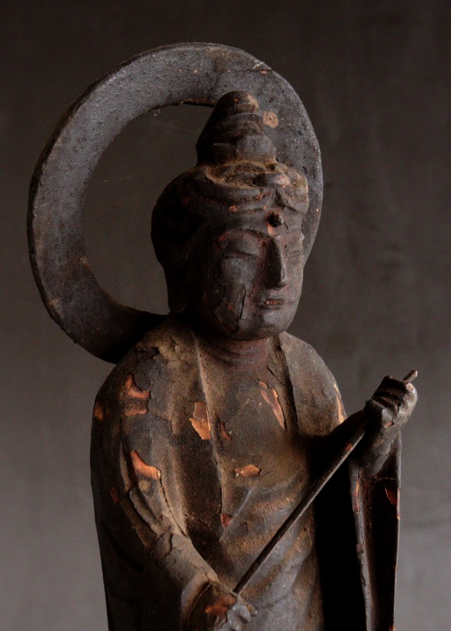 山伏大円作　観音菩薩像　小仏 仏像  時代仏 　骨董　仏教美術　古仏　木彫仏　仏師