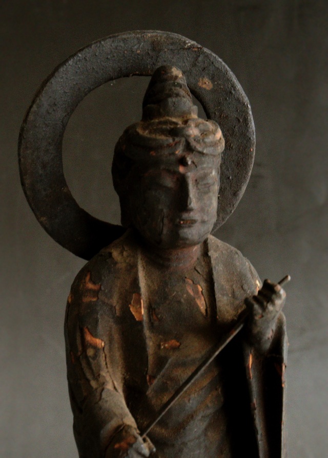 山伏大円作　観音菩薩像　小仏 仏像  時代仏 　骨董　仏教美術　古仏　木彫仏　仏師