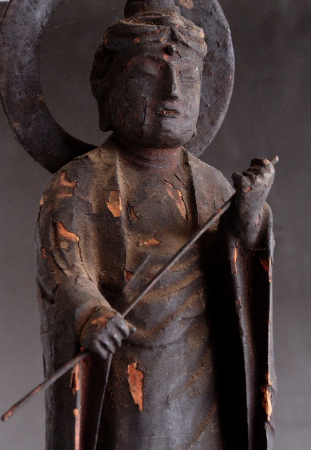 山伏大円作　観音菩薩像　小仏 仏像  時代仏 　骨董　仏教美術　古仏　木彫仏　仏師