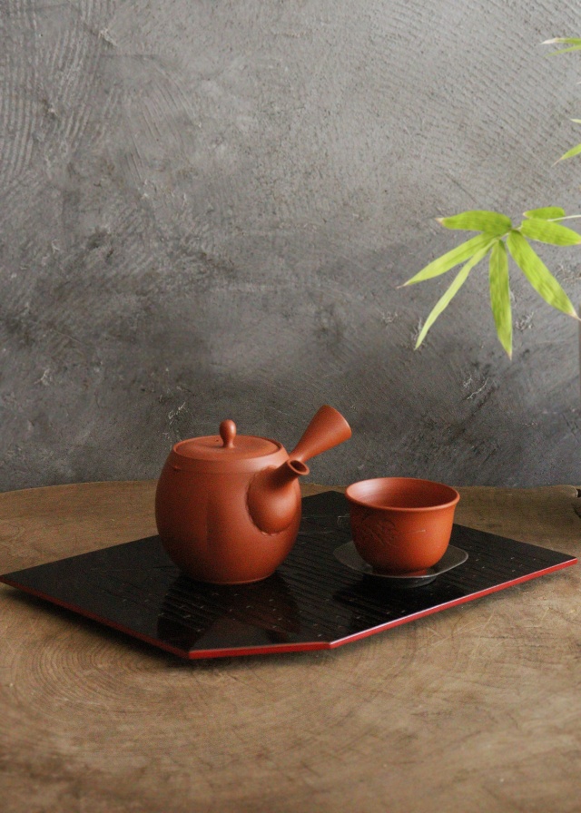 鎌倉彫　竹紋　折敷　お盆　花台　煎茶盆　手仕事　民藝　盆