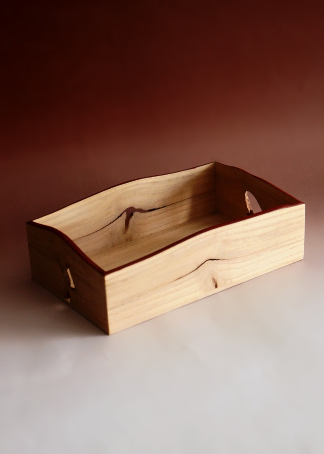 煙草盆　茶道具　指物師　福井誠山作　