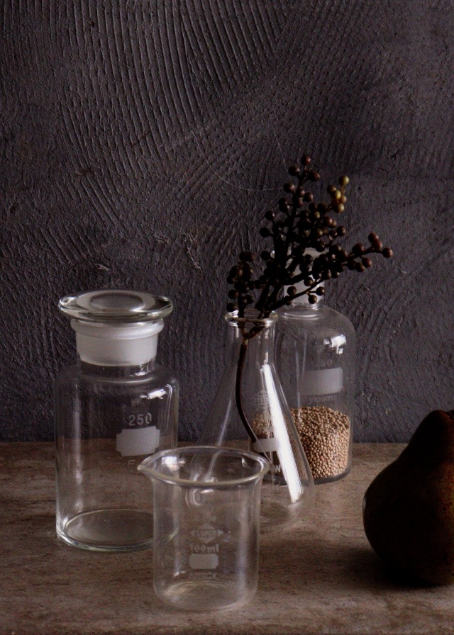 古いガラス瓶　三角フラスコ　ビーカー　ガラス瓶　古道具　透明ガラス　アンティーク　ガラスボトル　