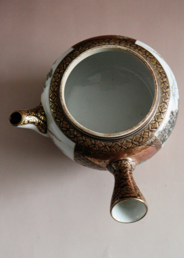 九谷煎茶セット　急須　湯冷まし　煎茶茶碗3客セット　煎茶道具　小鉢　向付　色絵　和食器