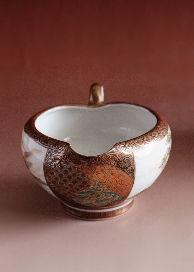 九谷煎茶セット　急須　湯冷まし　煎茶茶碗3客セット　煎茶道具　小鉢　向付　色絵　和食器