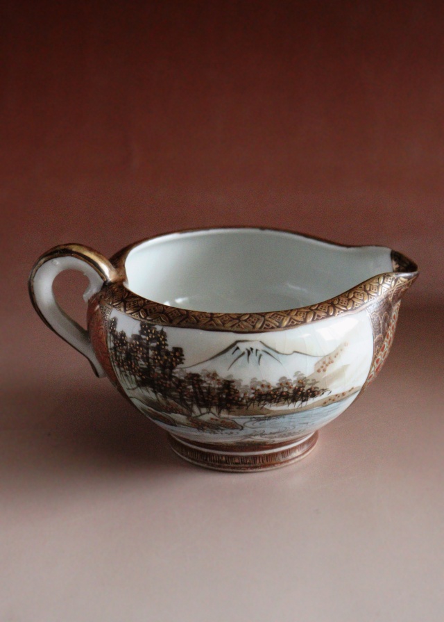 九谷煎茶セット　急須　湯冷まし　煎茶茶碗3客セット　煎茶道具　小鉢　向付　色絵　和食器