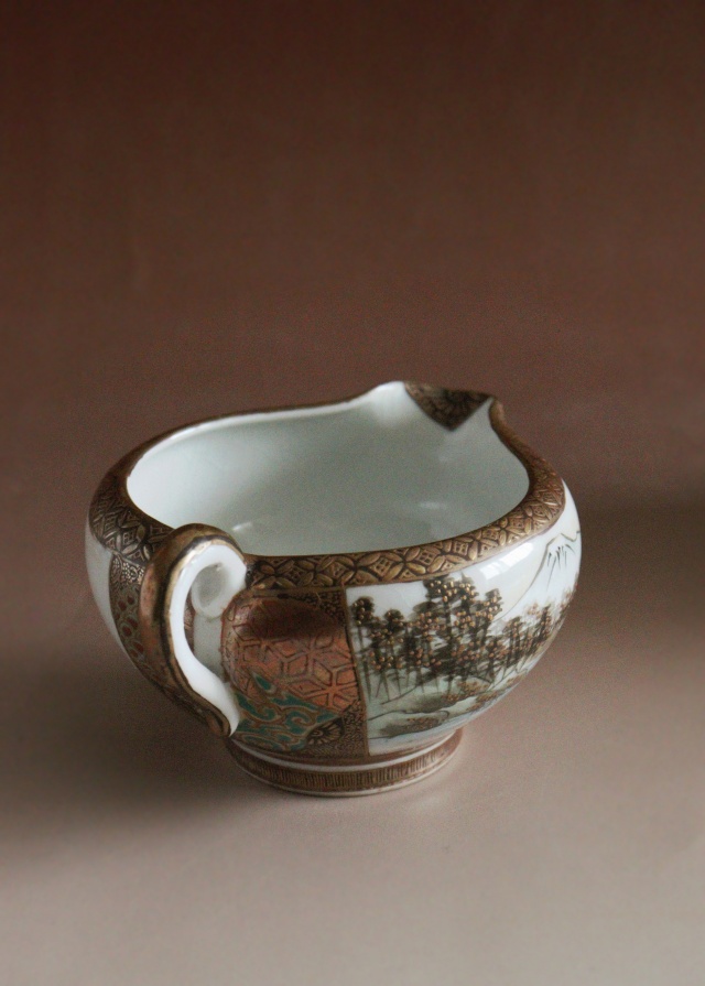 九谷煎茶セット　急須　湯冷まし　煎茶茶碗3客セット　煎茶道具　小鉢　向付　色絵　和食器