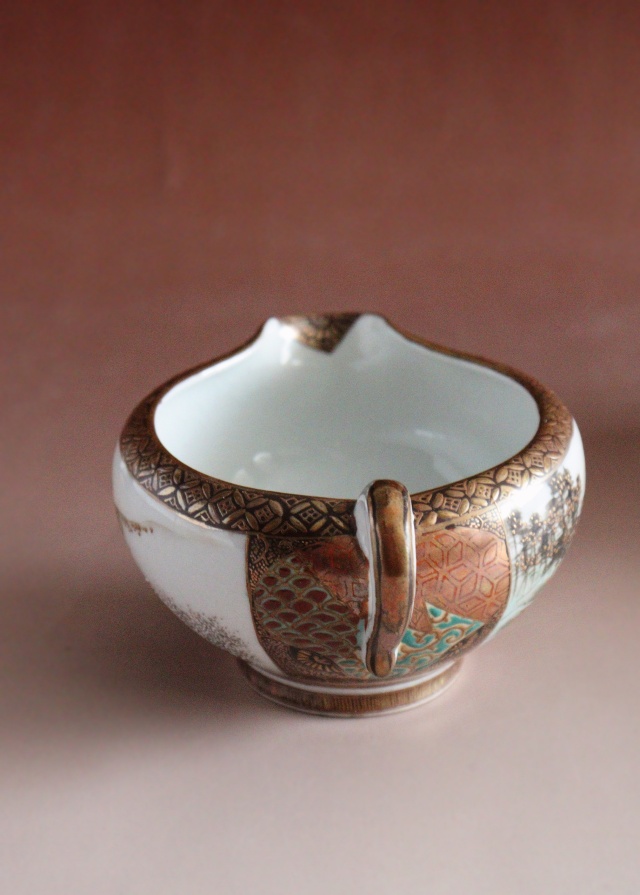 九谷煎茶セット　急須　湯冷まし　煎茶茶碗3客セット　煎茶道具　小鉢　向付　色絵　和食器