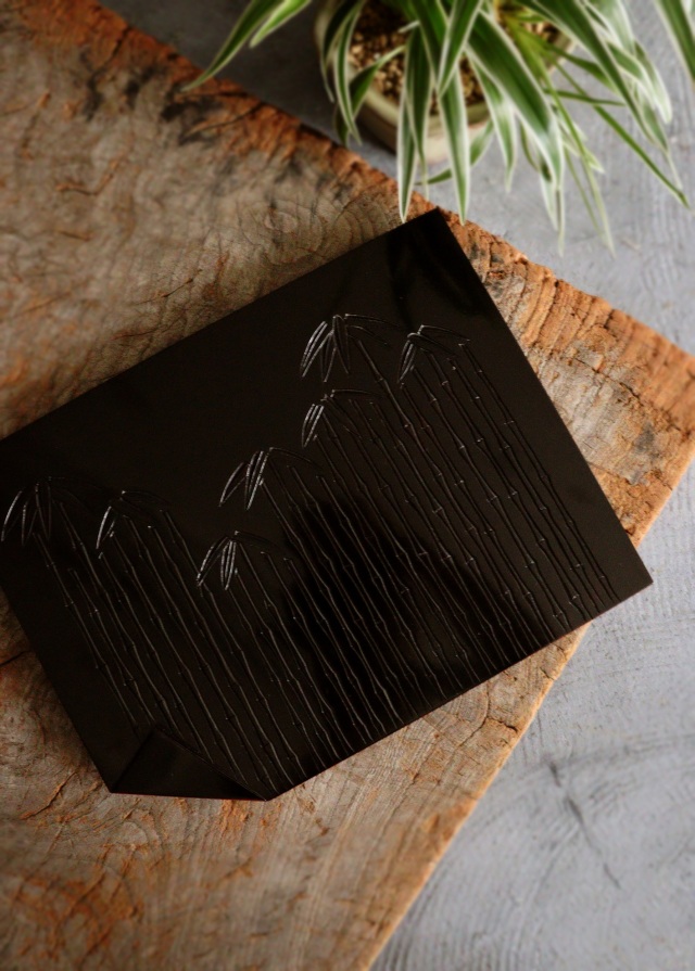 鎌倉彫　竹紋　折敷　お盆　花台　煎茶盆　手仕事　民藝　盆