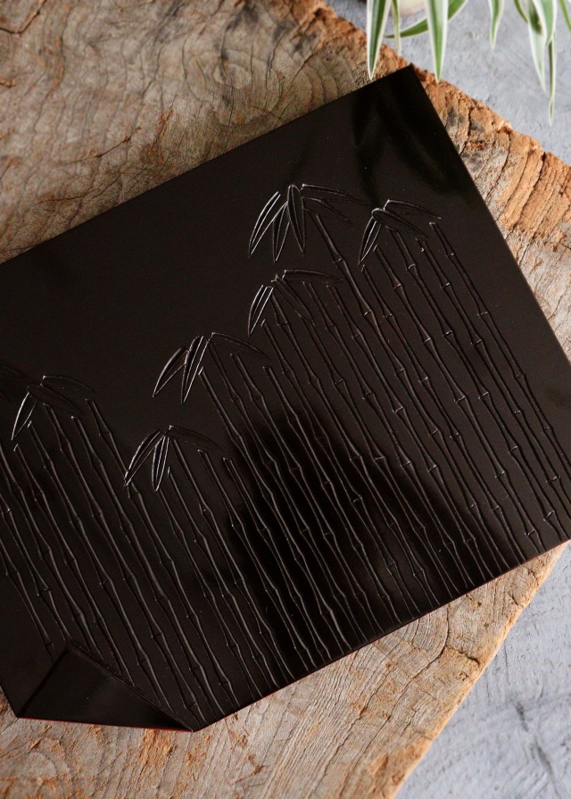 鎌倉彫　竹紋　折敷　お盆　花台　煎茶盆　手仕事　民藝　盆