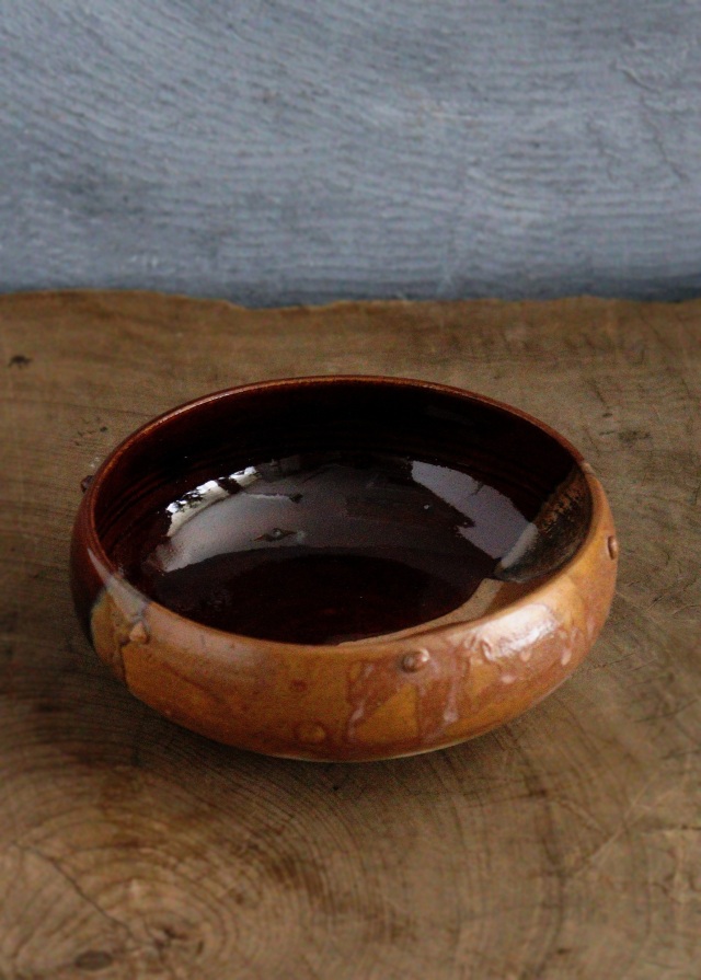 茶道具　松古窯佐久間勝山作　高取擂座灰器　茶会　作家物　共箱