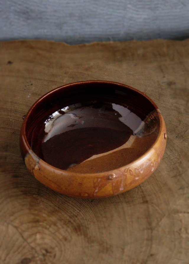茶道具　松古窯佐久間勝山作　高取擂座灰器　茶会　作家物　共箱