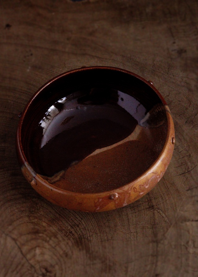 茶道具　松古窯佐久間勝山作　高取擂座灰器　茶会　作家物　共箱