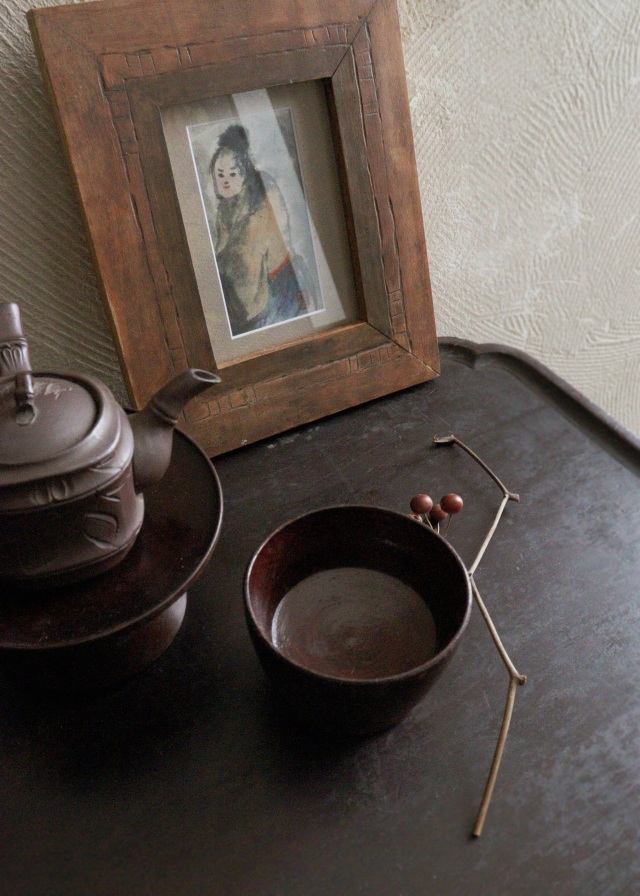 李朝 木盃 祭器 高坏 木杯 酒器 直径84mmAntique Sam's Collection