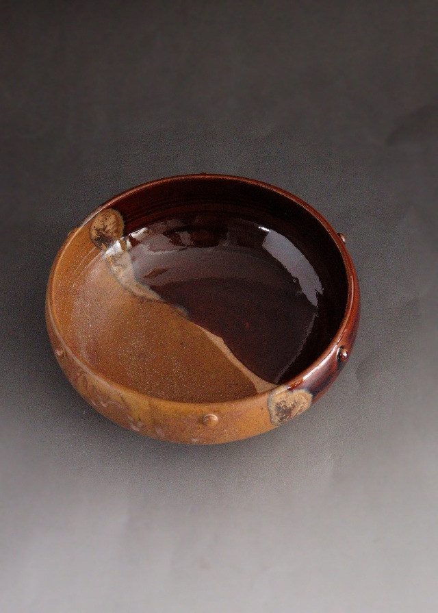 茶道具　松古窯佐久間勝山作　高取擂座灰器　茶会　作家物　共箱