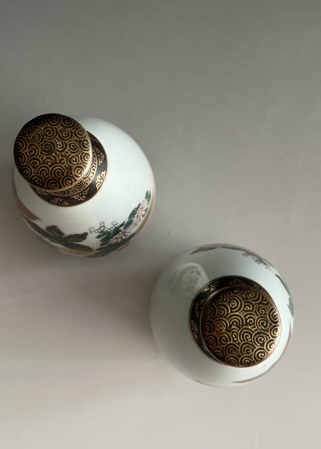 九谷焼蓋付徳利一対　酒器