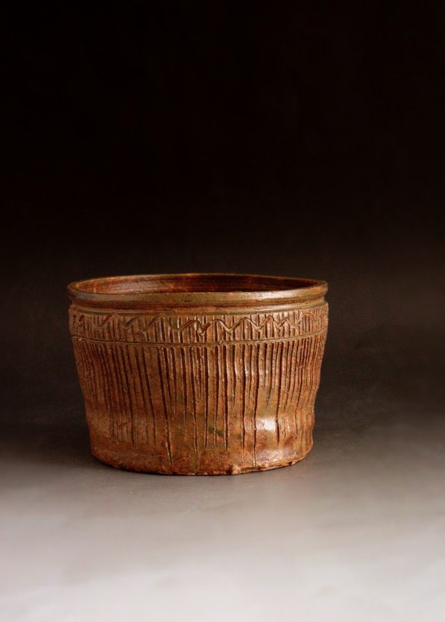 茶道具　11世長岡住右衛門　長岡空権　楽山焼　茶会　作家物　建水　共箱