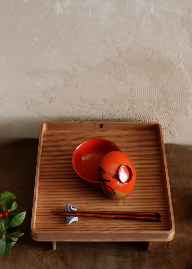 朱塗碗5客　朱塗向付　お椀　お正月　蒔絵　鶴