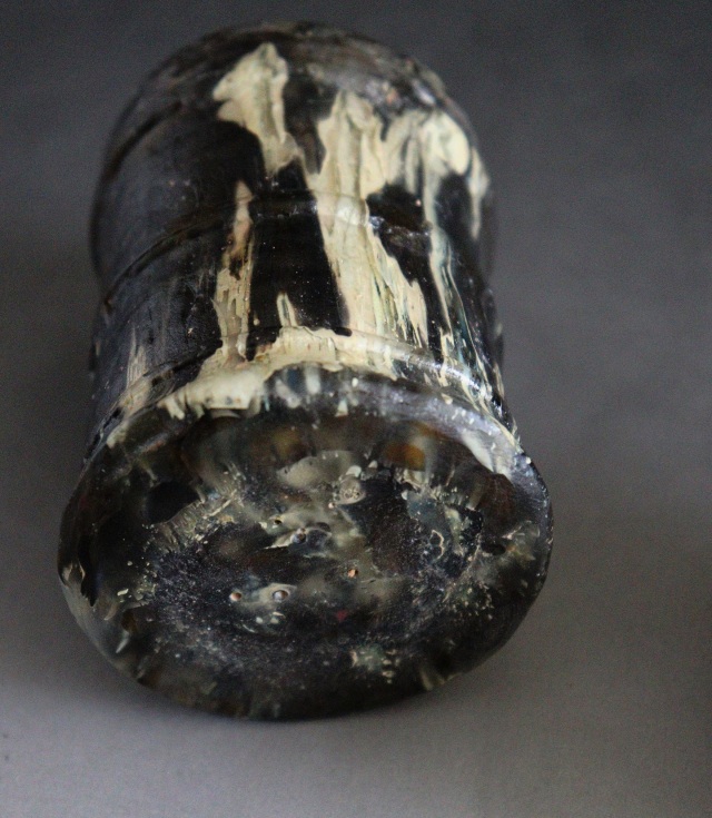 児玉みのり作　硝片経筒酒盃　酒器　酒盃　　ガラスオブジェ