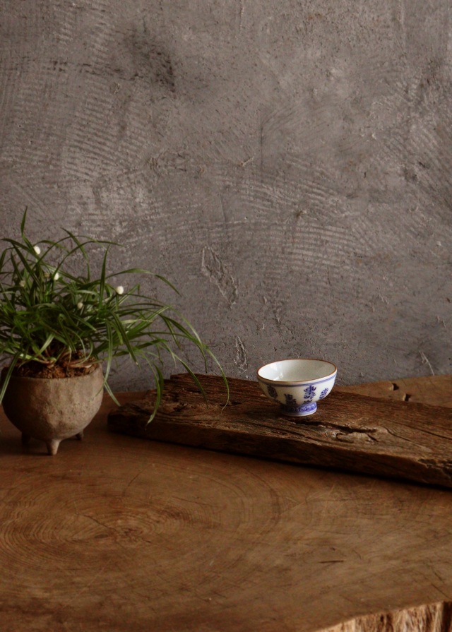 染付酒盃　猪口　杯　小川文齋作　染付　酒器　煎茶器