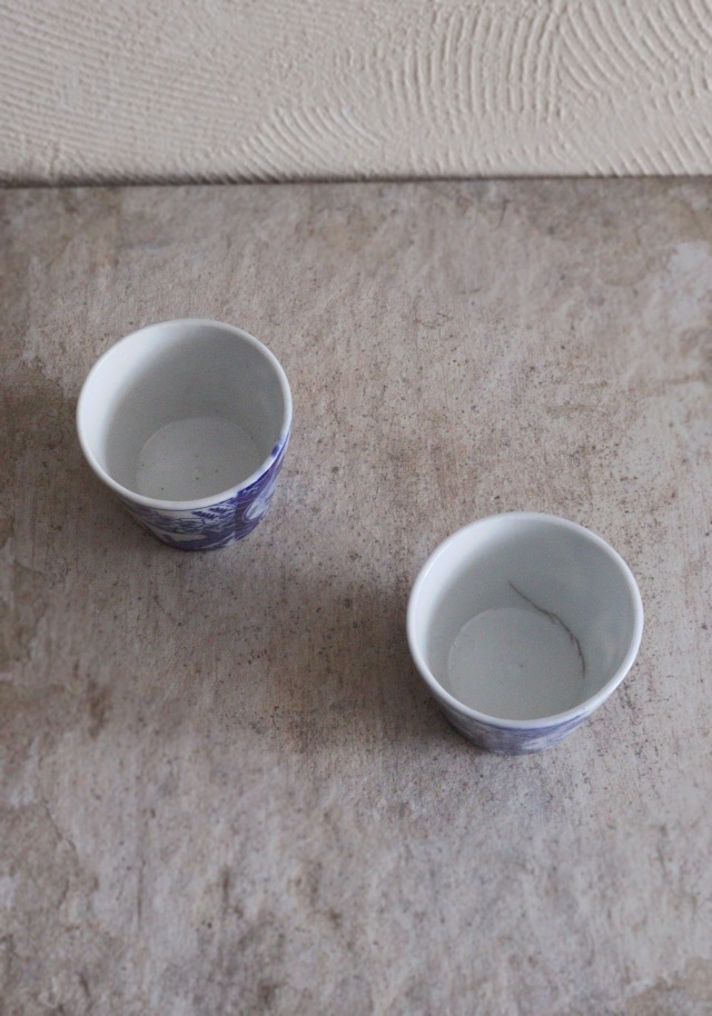 染付印判蕎麦猪口　伊万里　ソバ猪口　2客