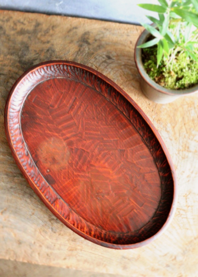 讃岐盆　讃岐彫　楕円　お盆　　煎茶盆　手仕事　民藝　盆