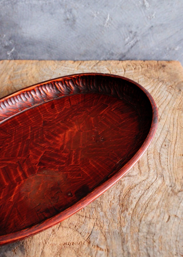 讃岐盆　讃岐彫　楕円　お盆　　煎茶盆　手仕事　民藝　盆