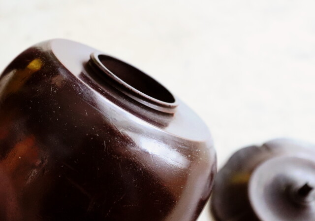 煎茶道具　古銅　茶壷　茶心壷　約365g　時代箱　V　3926 煎茶道具 古銅 茶壷 茶心壷 約365g 時代箱 V 3926 煎茶道具 古銅