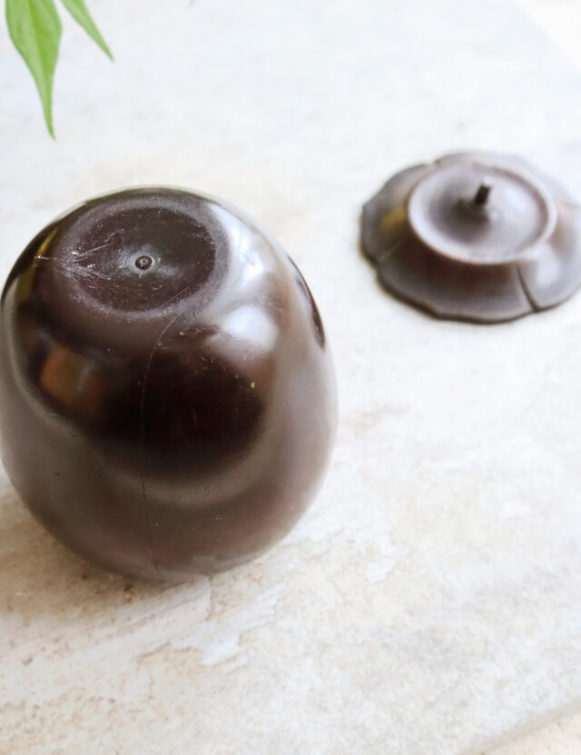 木製柿型　茶心壷　茶壷　煎茶道具　茶入　茶筒　茶器　茶葉罐