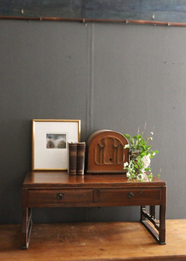 机　文机　テーブル　木製　古道具　アンティーク ローテーブル/文机 - 古家具・古道具 アンティーク家具 kubu（クブ）