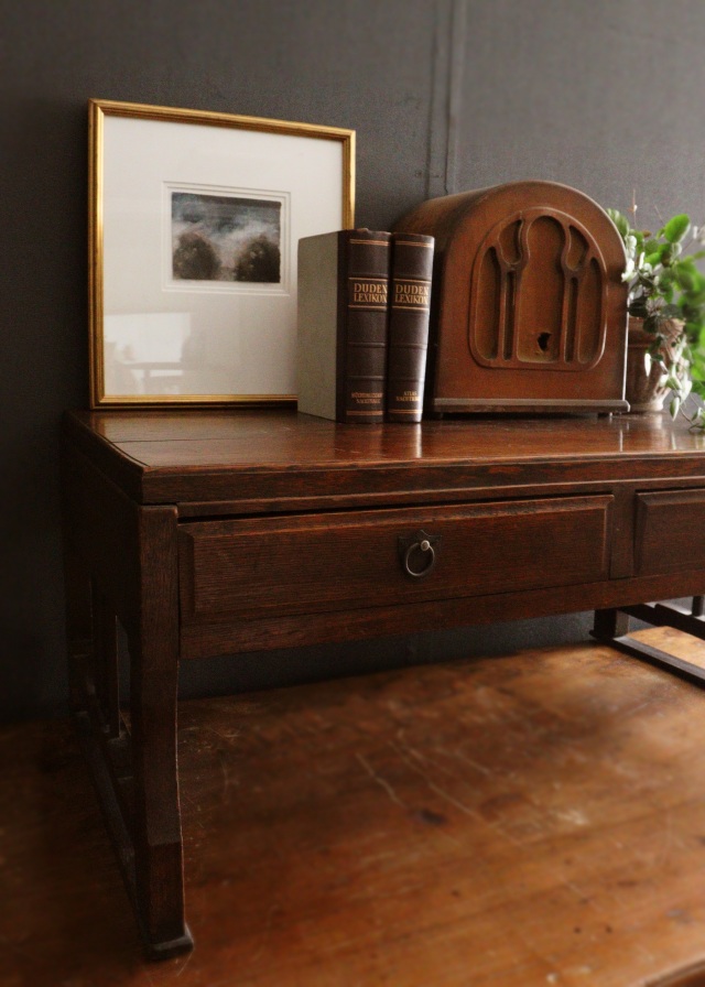 側面デザイン文机 勉強机 古家具 古道具 勉強机 テーブル 送料